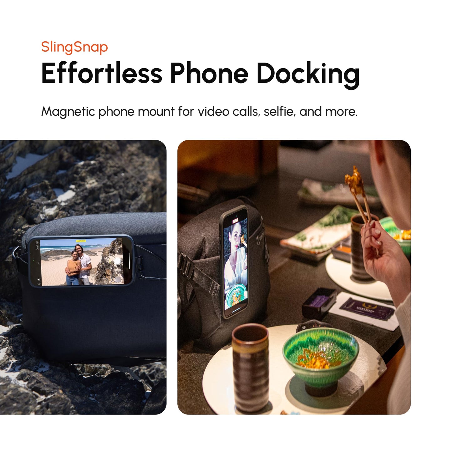 ShiftCam WorkFlow Sling Bag | Ultra-Functional Mobile Photography Sling with Magnetic Phone Mount, Lens Storage, and Quick Access | Streamline Your