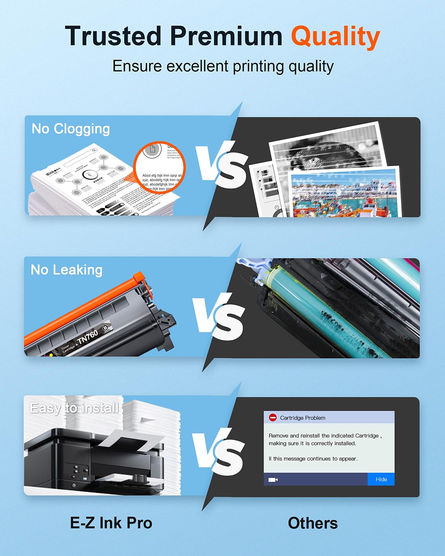 E-Z Ink Pro TN-760 TN760 Toner for Brother Printer Replacement for Brother TN760 TN730 TN-730 to Use with HL-L2350DW HL-L2395DW HL-L2390DW HL-L2370DW