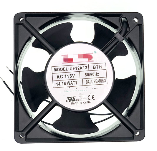 New Aluminum Frame Cooling Fan for MECHATRONICS UF12A12-BTH AC 115V 50/60Hz 120mm Fan 14/16 WATT P/N?UF12A12 Size:120x120x38mm.