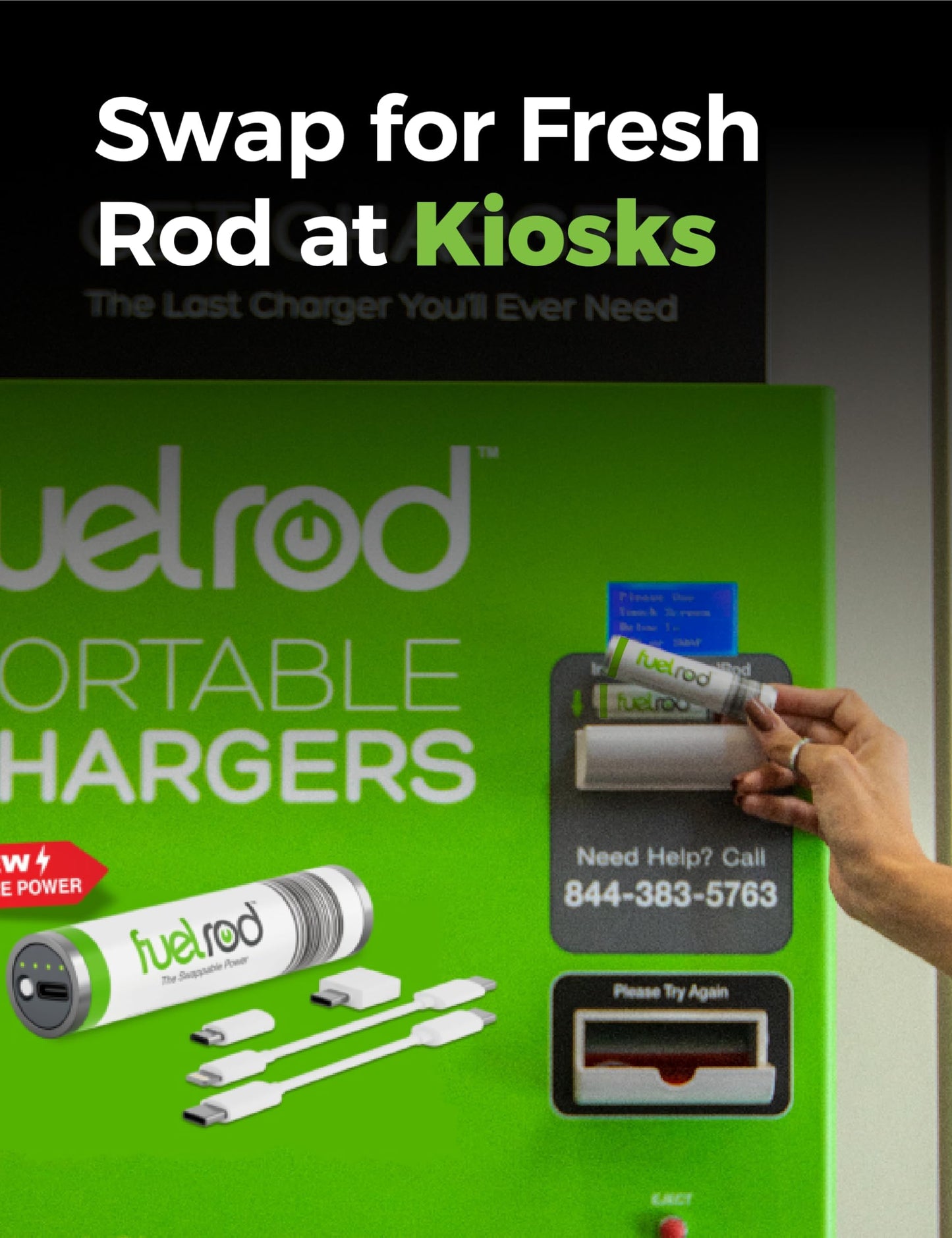 FuelRod USB-C Portable Charger Kit - Pack of 2 - Includes All Cables & Adapters Compatible with All Tablets & Smart Phones, Rechargeable Backup Power