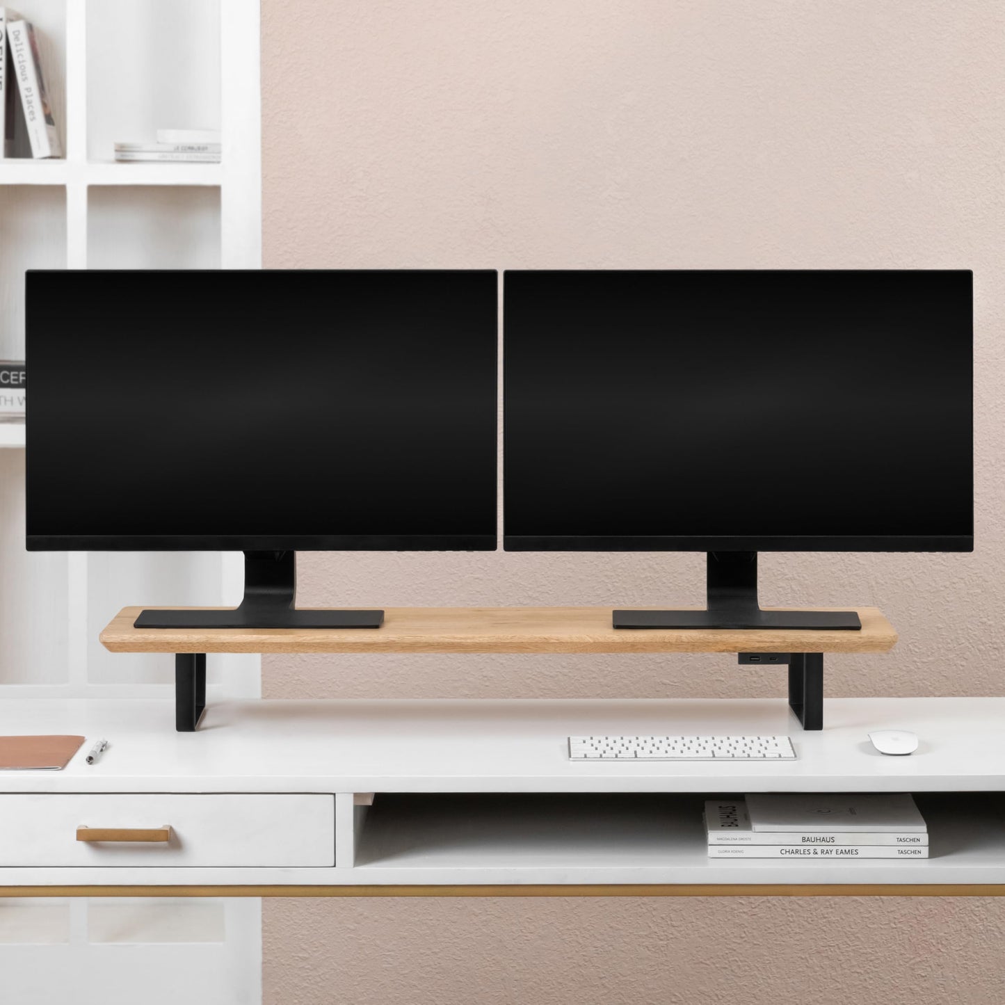 Anji Mountain Monitor Stand - Desktop Organizer & Laptop Riser, Ergonomic Monitor Riser, Space-Saving Monitor Stand for Desk, Durable Construction