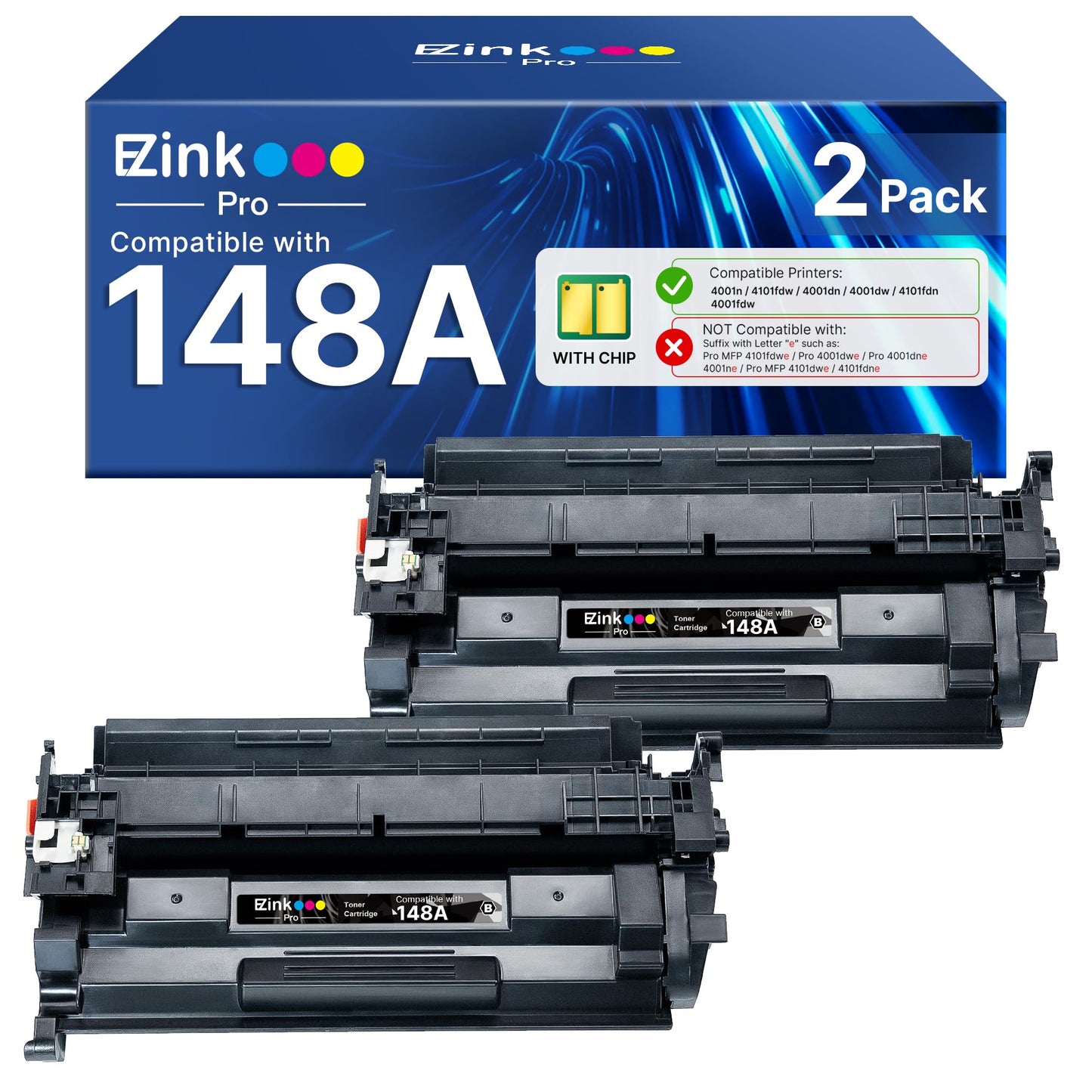 E-Z Ink Pro 148A Toner Cartridge 4001n 4101fdw Replacement for HP 148A Toner Cartridge W1480A 148X W1480X to Use with HP LaserJet Pro 4001n 4101fdw