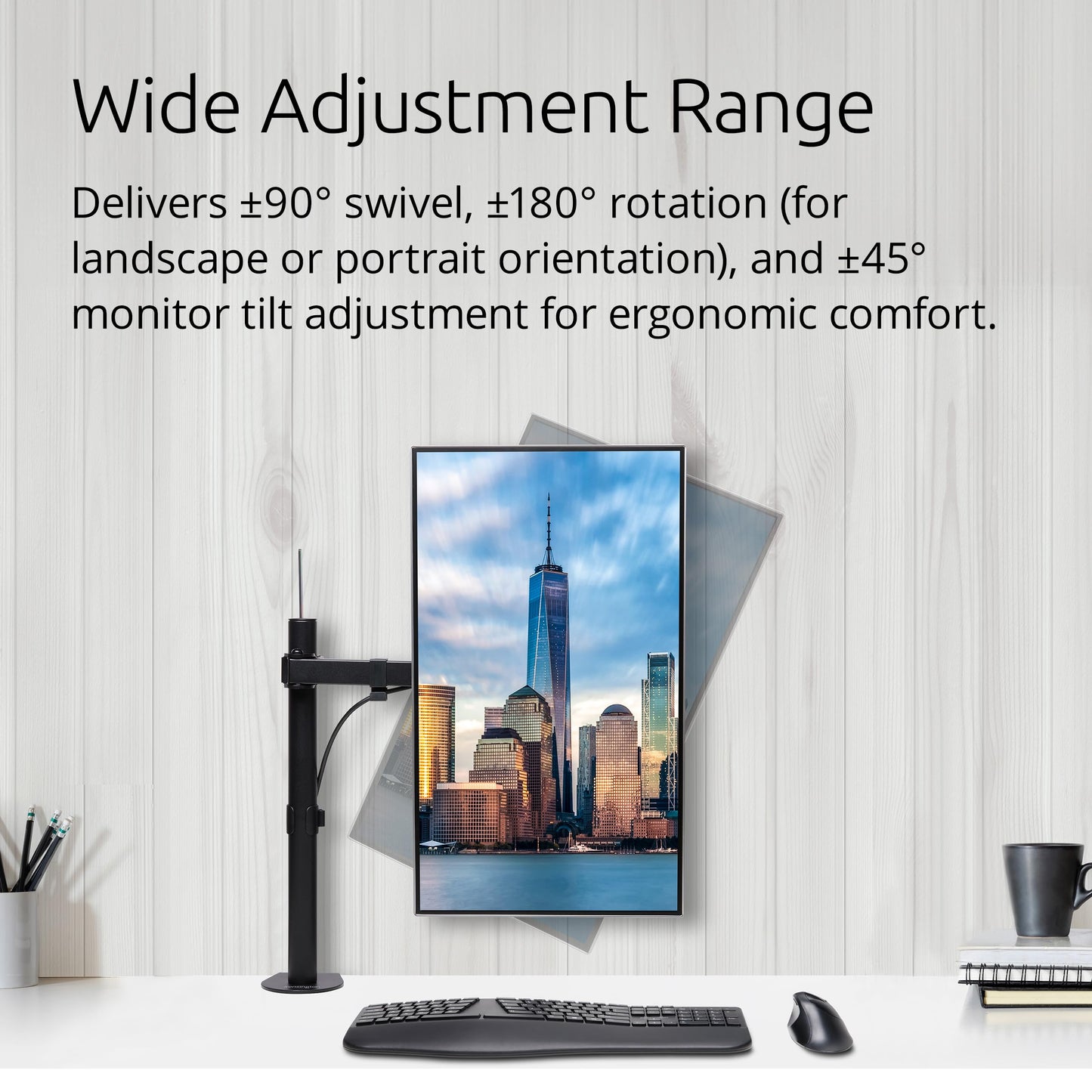 Kensington SmartFit® Ergo Single Extended Monitor Arm (K55408WW)