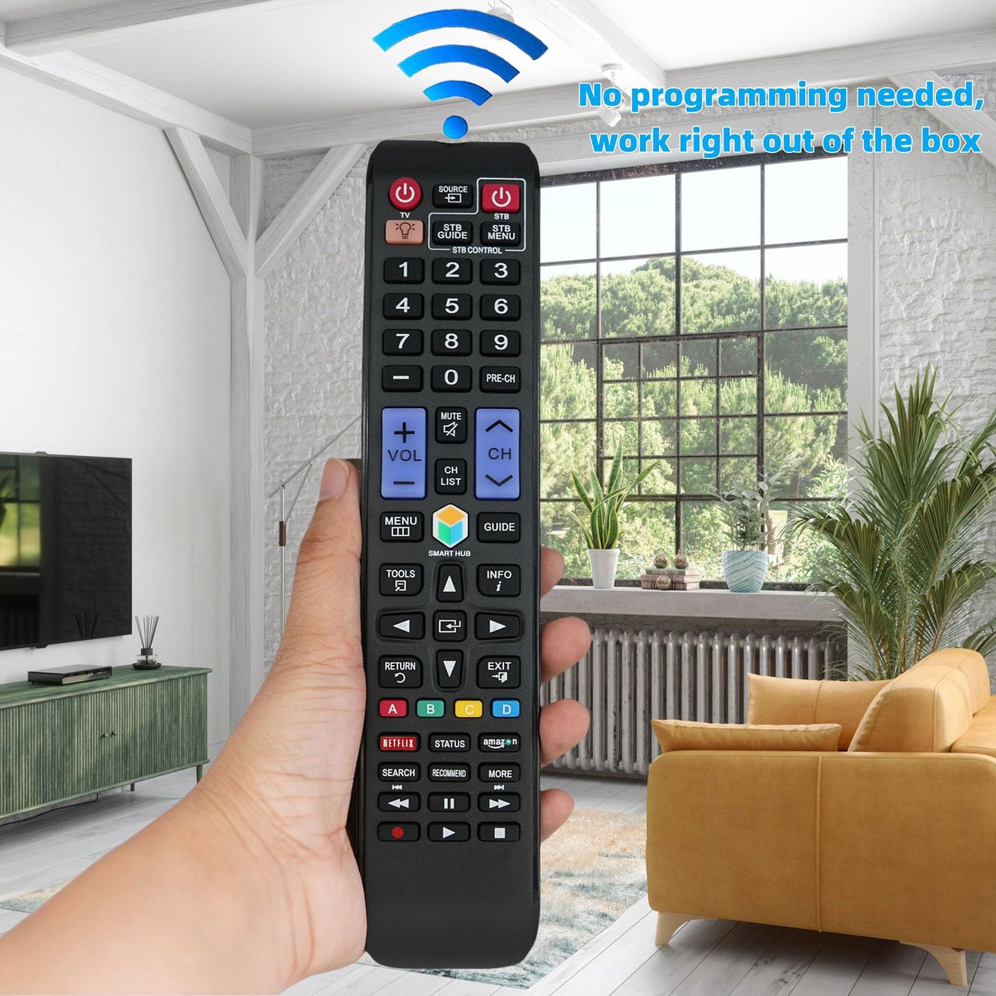 Replacement Remote Control Fit for Samsung UN49KS8500FXZA UN55KS8500F UN55F6400AFXZA UN60F6400 UN60F6400AF Smart 3D LCD LED HDTV TV