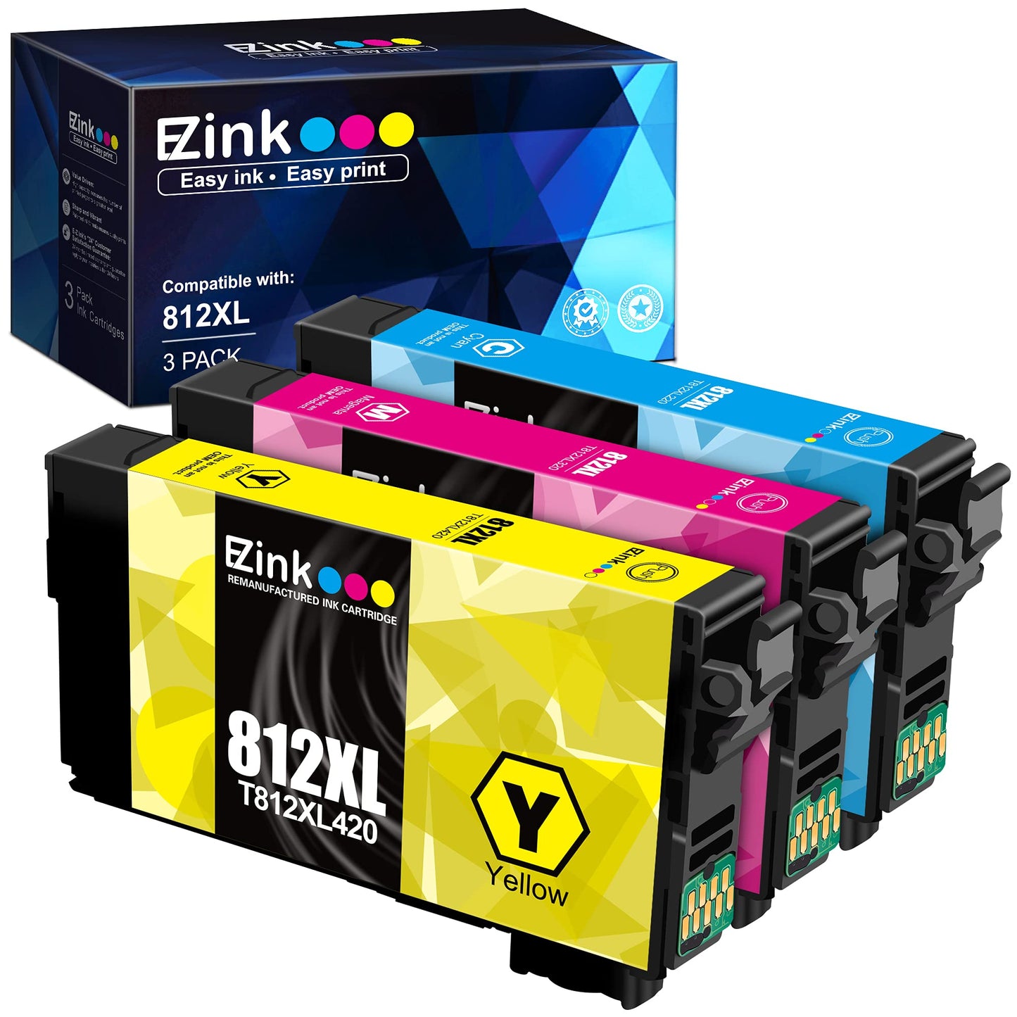 E-Z Ink (TM) Remanufactured Ink Cartridge Replacement for Epson 812XL 812 T812XL T812 to use with Workforce Pro WF-7820 WF-7840 Workforce EC-C7000