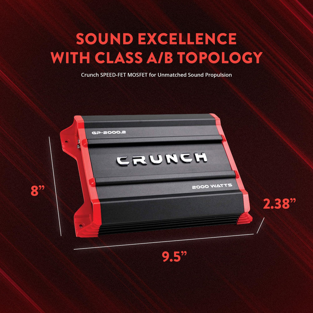 Crunch Ground Pounder GP-2000.2 2000 Watt 2 Channel Amplifier