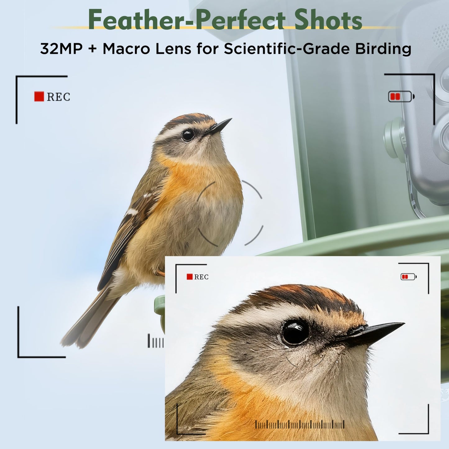 Hibird 4K HD Smart Bird Feeder with Camera Solar Powered, 2.4GHz/5GHz Dual WiFi Auto Capture Bird Video, Real-time Notifications & Live Streaming, AI