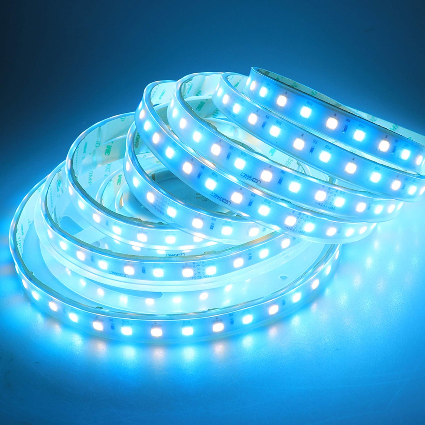 LEDENET 5050 SMD RGB+Cold White LED Strip Lights 6000K-6500K Daylight Bright LED Tape Light DC 24V 360LEDs 16.4ft Outdoor Waterproof IP67 for Wedding