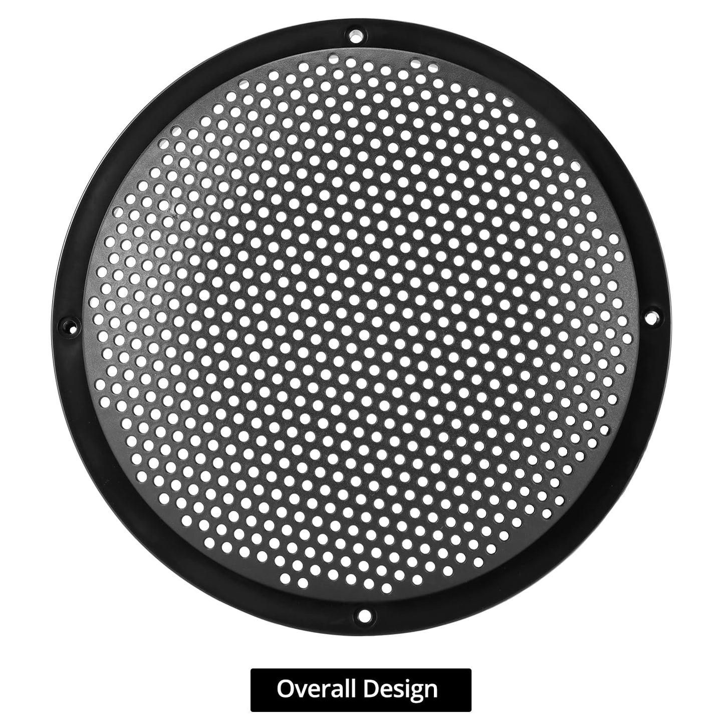 QWORK 4-Pack 8'' Black Plastic Audio Speaker Cover, Durable Subwoofer Grill Horn Guard with Mesh, Ideal for Car Speakers and DIY Projects"