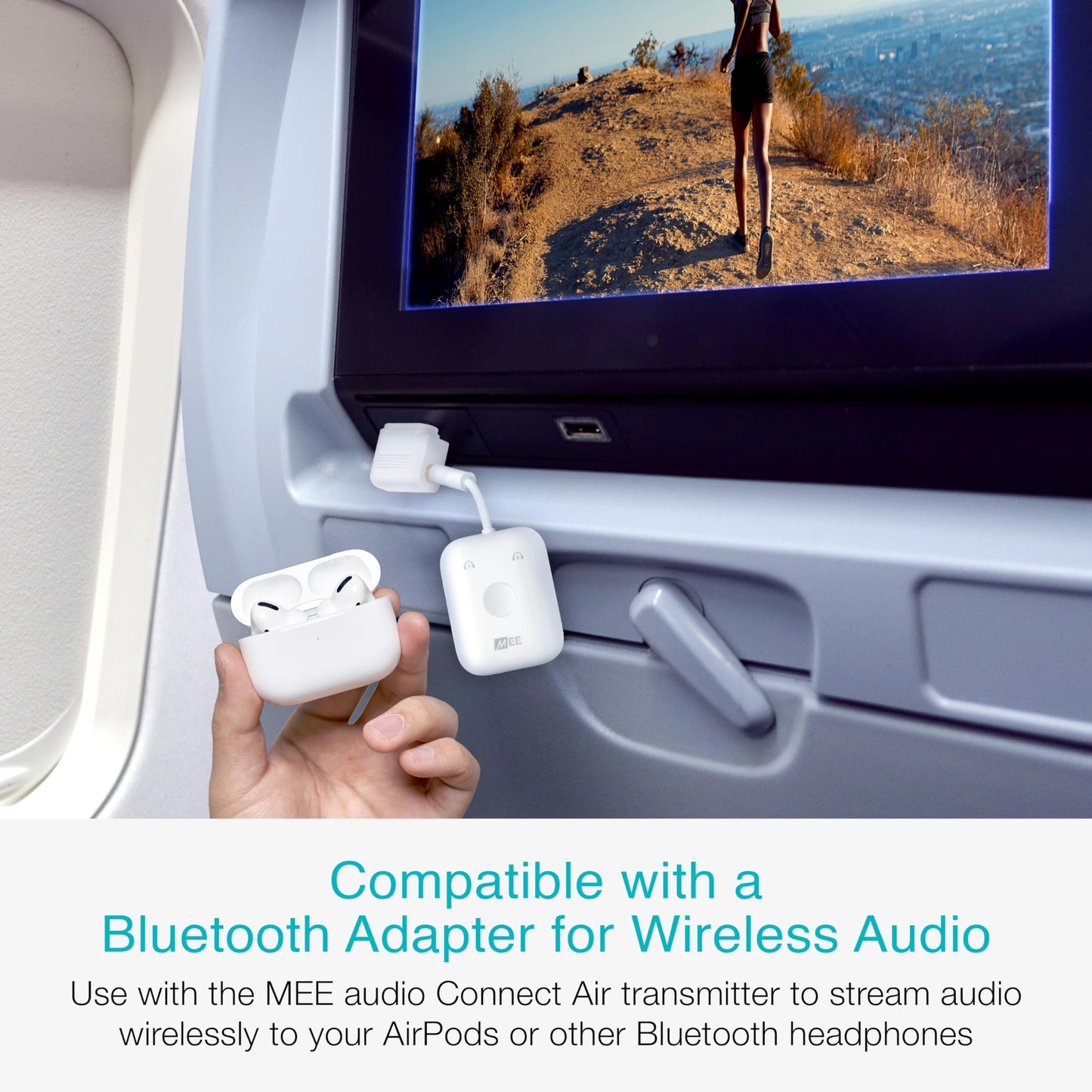 MEE Audio Airplane Headphone Adapter for in-Flight Entertainment Systems - Dual 3.5mm Male to 3.5mm Female - Works with Headphones, Headsets