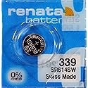 Renata 339 SR614SW Batteries - 1.55V Silver Oxide 339 Watch Battery (2 Count)