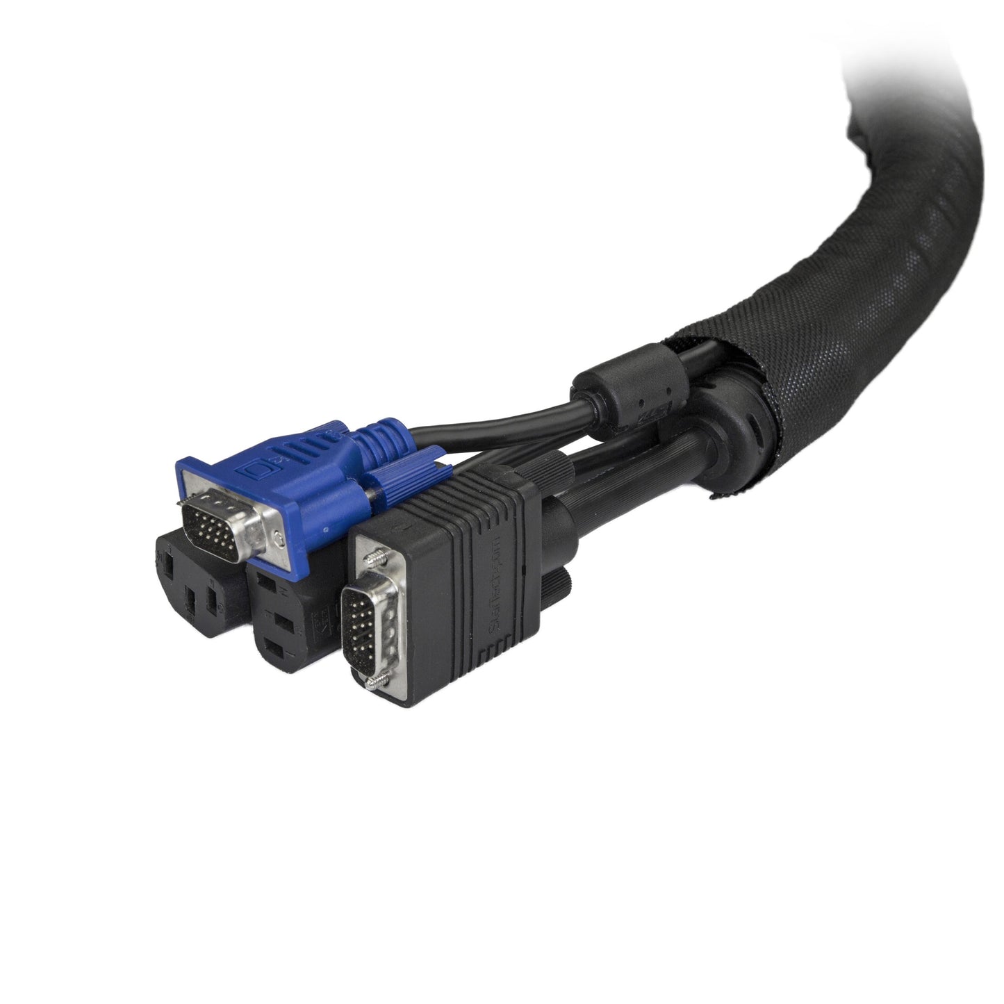 StarTech.com 15' (4.6m) Cable Management Sleeve - Flexible Coiled Cable Wrap - 1.0-1.5" Dia. Expandable Sleeve - Polyester Cord