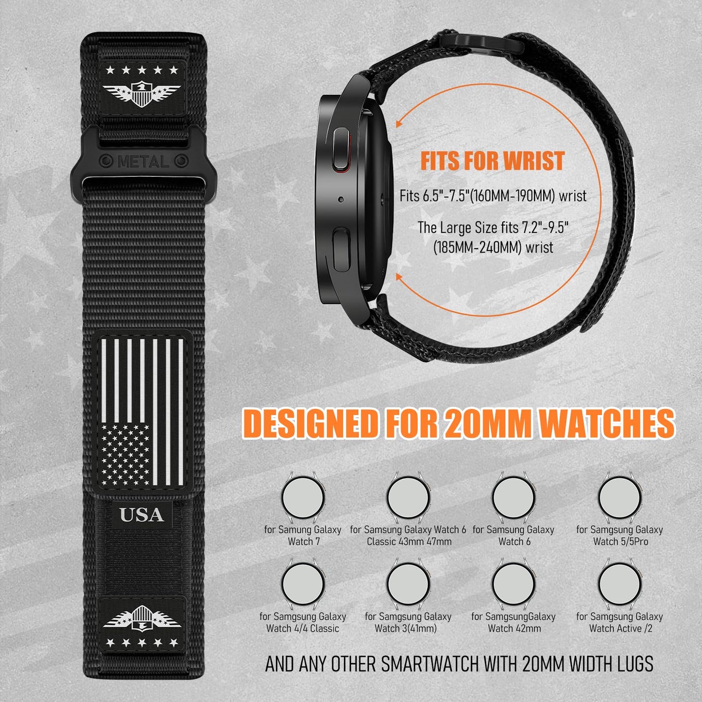 YuiYuKa Galaxy Watch Ultra One Click Strap, Robust Nylon Trail Band for Samsung Watch Ultra Strap, Soft Breathable Wave Weave Wristbands Adjustable