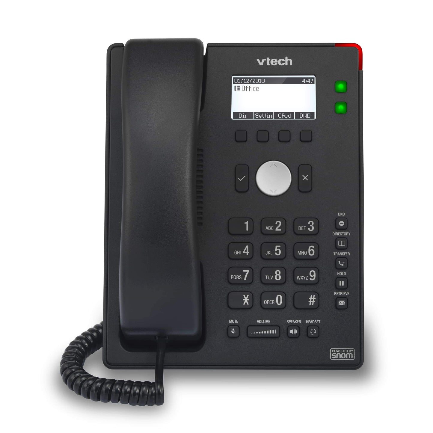 VTECH ET605 ErisTerminal SIP Deskset 2 SIP Accounts | 2.3” 132x64 Mono LCD | 2 paperless PFK | 10/100
