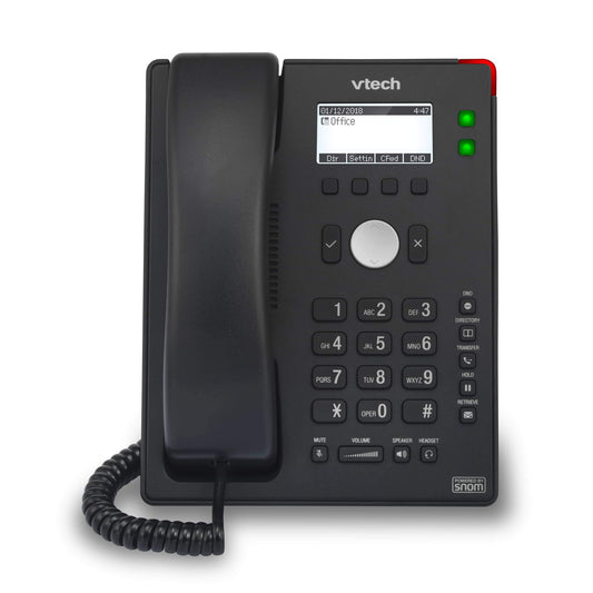 VTECH ET605 ErisTerminal SIP Deskset 2 SIP Accounts | 2.3” 132x64 Mono LCD | 2 paperless PFK | 10/100