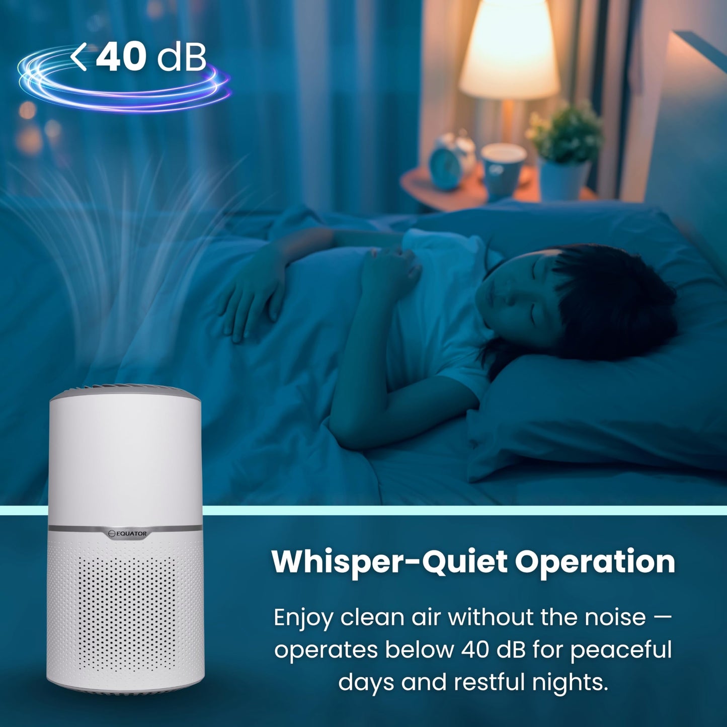 Equator 3-in-1 Air Purifier Pet Feature-Purifier+Sterilizer+Humidifier in White