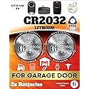 Garage Door Opener Battery - 2 Pack CR2032 Button Lithium 3V Packaging May Vary Replacement Power for Major Remotes, Keypads, Sensors