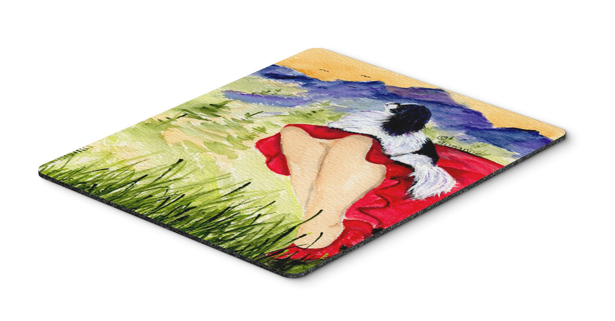 Caroline's Treasures SS8524MP Lady with her Japanese Chin Mouse Pad, Hot Pad or Trivet for Home Office Gaming Working Computers Laptop Mouse