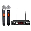 innopow 200-Channel Wireless Microphones System, Dual UHF Metal Cordless Mic Set, Auto Scan, Long Range 200-240Ft,16 Hours Use for Karaoke Singing