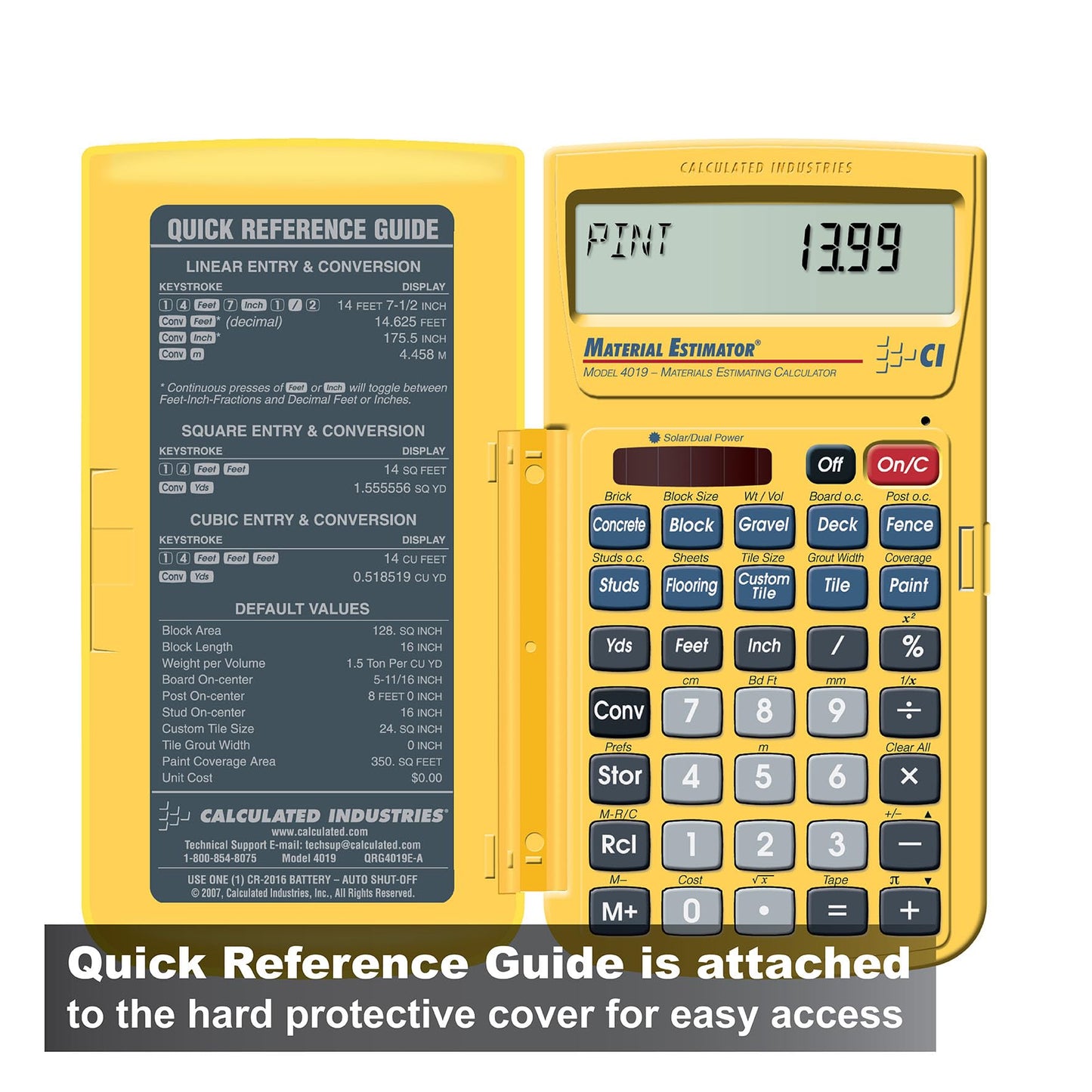 Calculated Industries 4019 Material Estimator Calculator | Finds Project Building Material Costs for DIY’s, Contractors, Tradesmen, Handymen