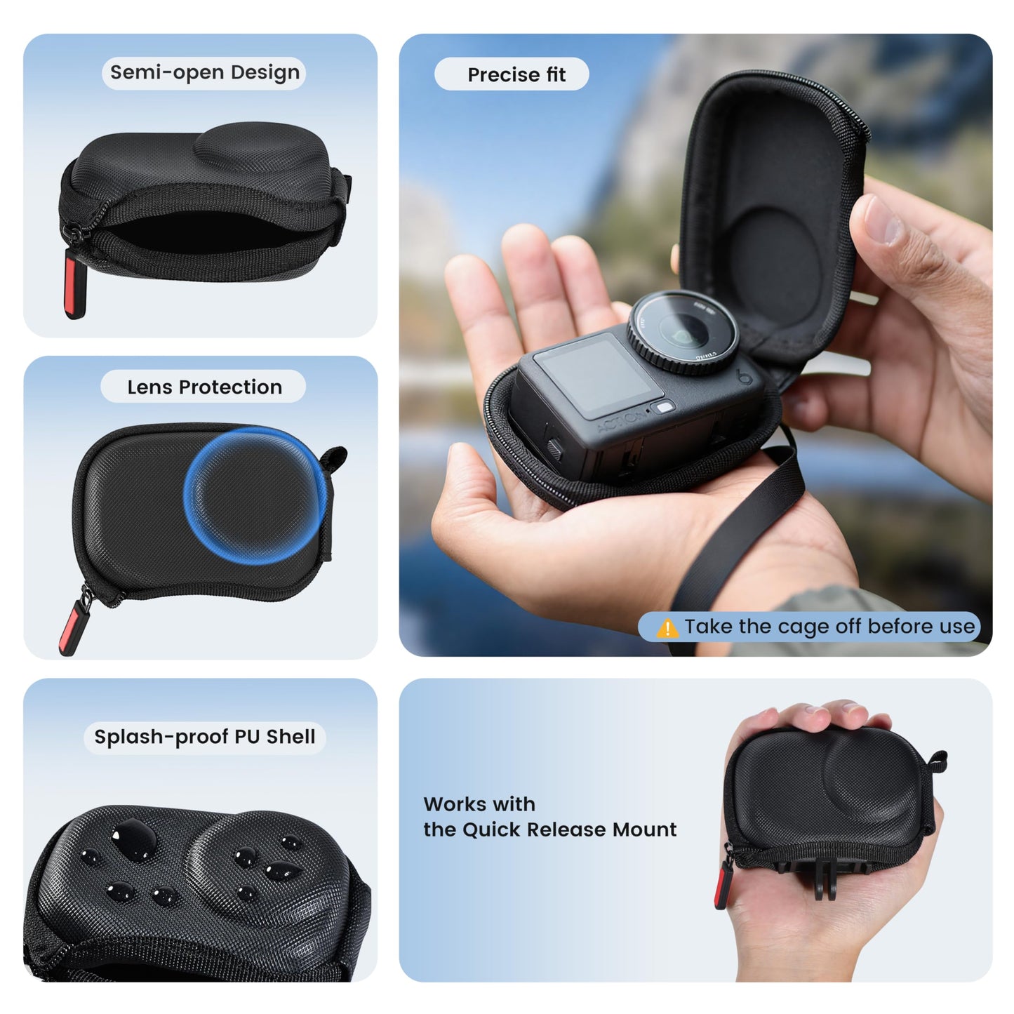 STARTRC PHOTO Mini Osmo Action 6 Case for DJI, Compact Carrying Bag for DJI Osmo Action 6 Lens Protection Outdoor Activities Vlogging Travel Case