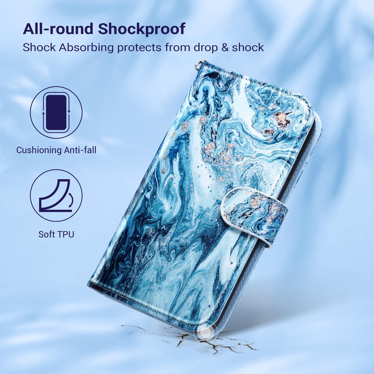 ULAK Compatible with iPhone 13 Pro Max Wallet Case for Women with Credit Card Holders, Designed Flip PU Leather Kickstand Shockproof Protective Cover