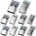MTDELE 10 Pcs USB C Breakout Board 24 Pin 5Pcs Male and 5Pcs Female Head