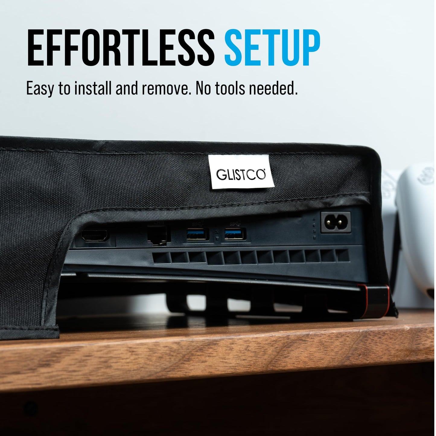 Glistco Horizontal Dust Cover for PS5 Slim Disc/Digital Edition, Anti-Scratch, Dust Protector, Black, S-PS5-DC