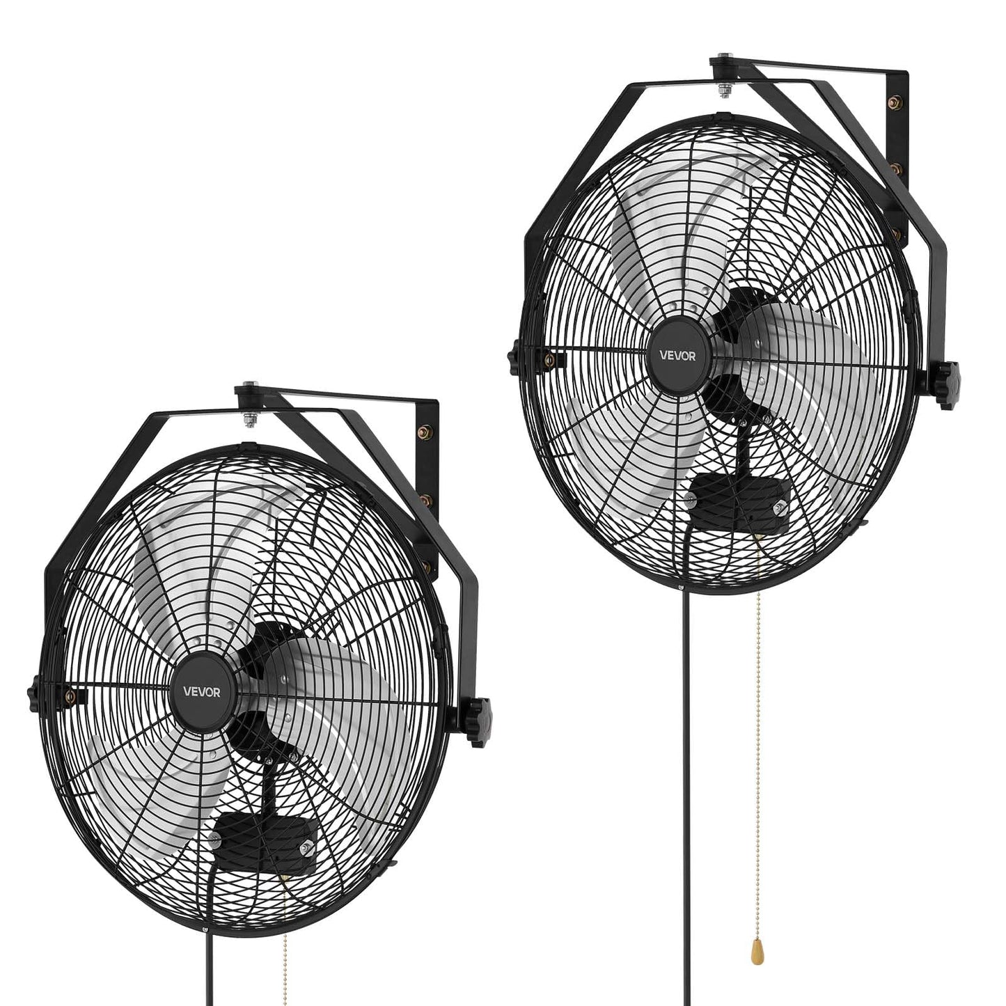 VEVOR 18 Inch Wall Mount Fan, Waterproof, 3-Speed, IP44 Rated, 2 Pack