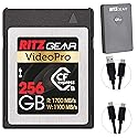 Ritz Gear CFExpress Type B 256GB Card (1700/1100 R/W), Pairs with Compatible Canon & Panasonic DSLR Cameras. Includes CFexpress Type B Card Reader