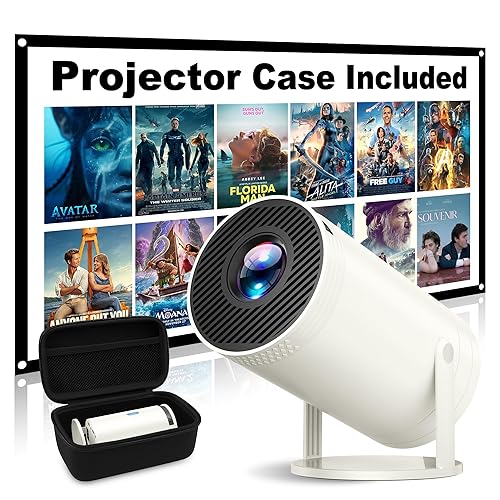 Mini Projector, Native 1080P Portable Projector with Carrying Case, 4K Support, 270°Rotatable Outdoor Movie Proyector, Home Theater Projector