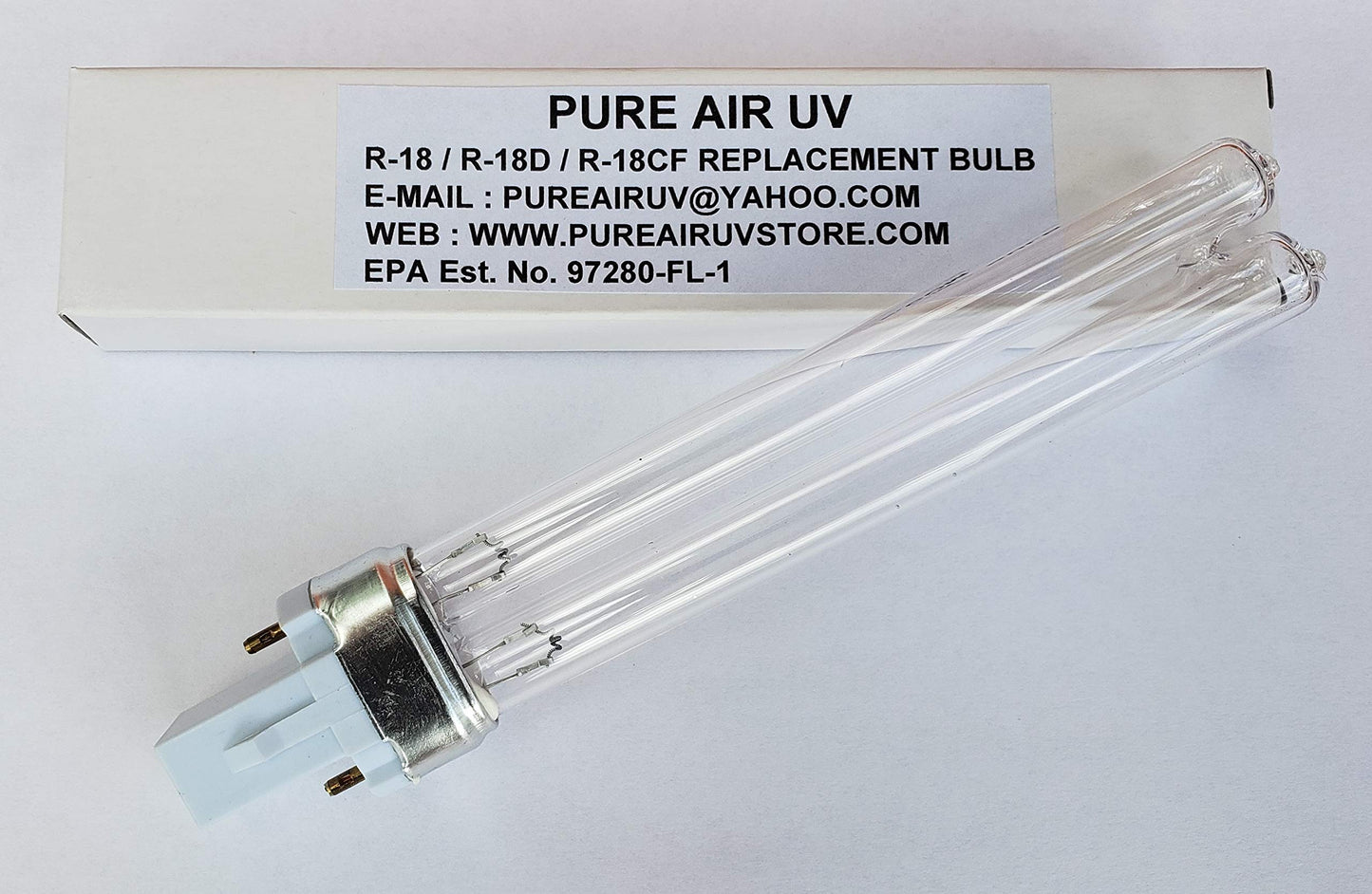 PureAirUV Original TUV PL-S 9W 2 Pin UV-C Germicidal Bulb Replacement for R-18/R-18D/R-18CF