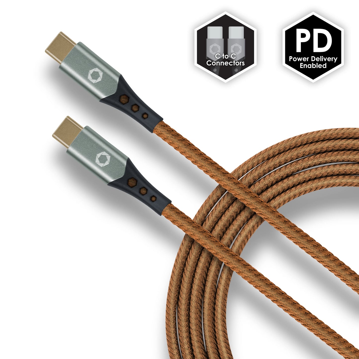 *Celltronix MCX Titanium 6FT Fast Charging Tangle Free Heavy Duty USB Cable with Type-C to Type-C Connectors. Built to Last! Includes Sync+Charge