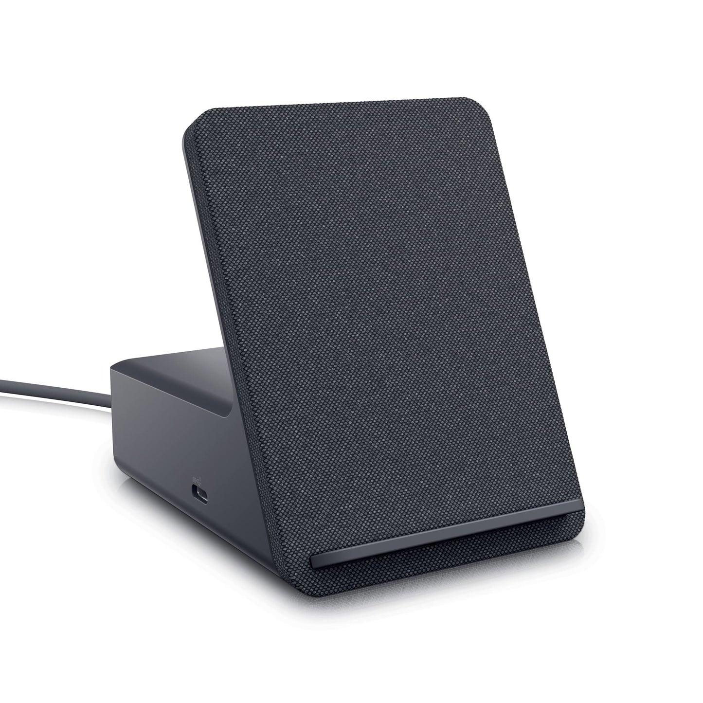 Dell Dual Charge Dock HD22Q - Fabric Wrapped Charging Stand, Type-C Connector, Qi Enabled Charging, Wake-on-Dock, Smartphone Rest, Power Button LED
