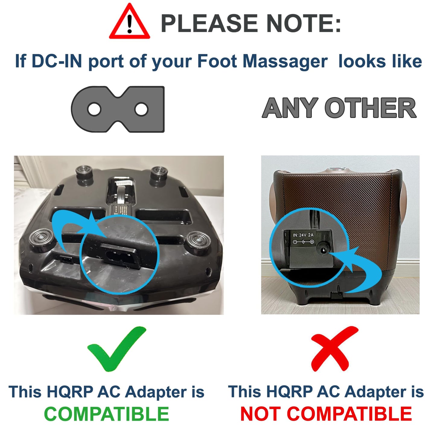HQRP AC Adapter Compatible with UComfy Innov 4A201201 8072 8954 9209 Innov IVP2400-2500 1VP2400-2010 L201205 Foot Massager Emson Power Supply Cord…