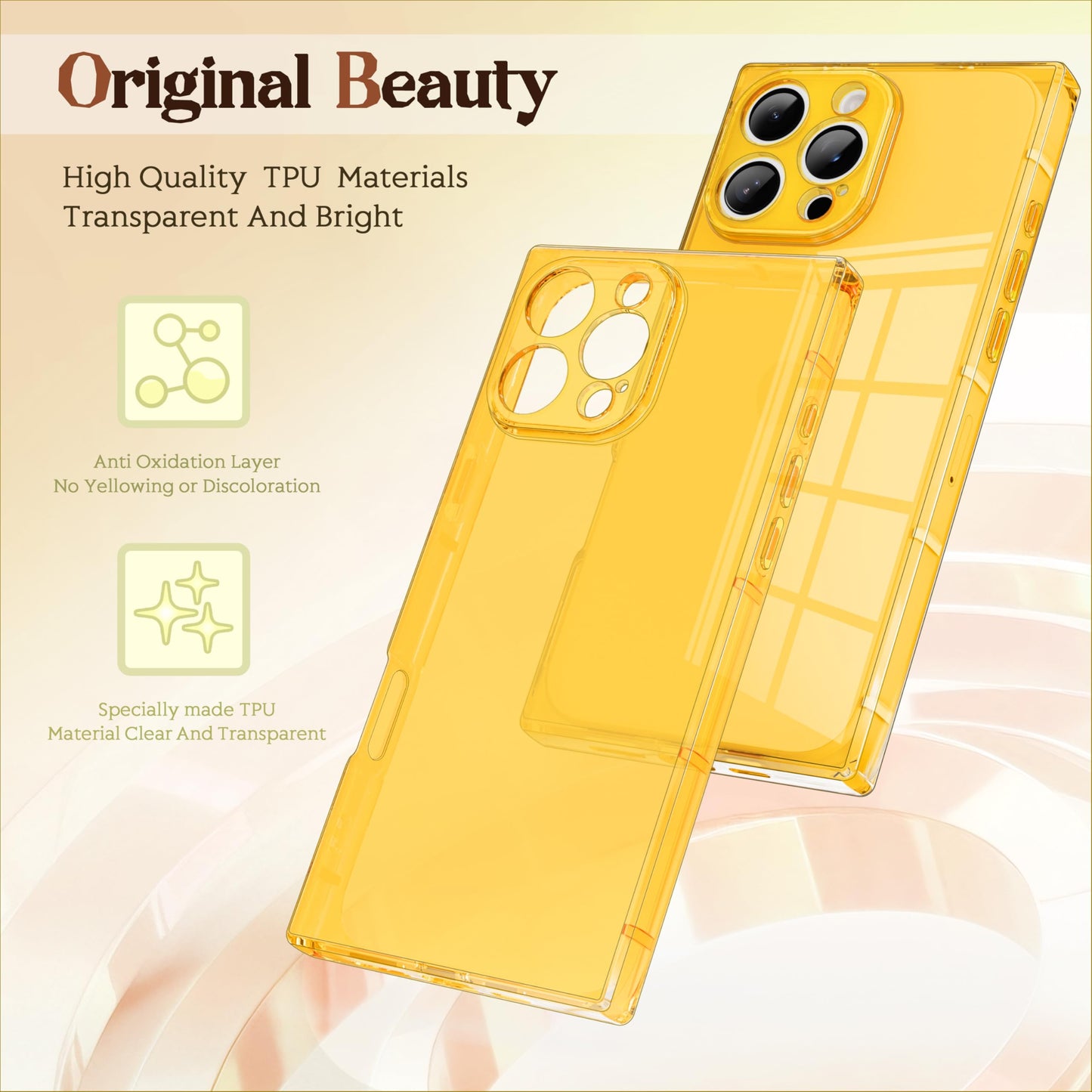 IAIYOXI Rectangle Case Compatible for iPhone 17 Pro Max, Full Camera Protection & Reinforced Corners TPU Cushion Clear Cover, Shockproof Silicone
