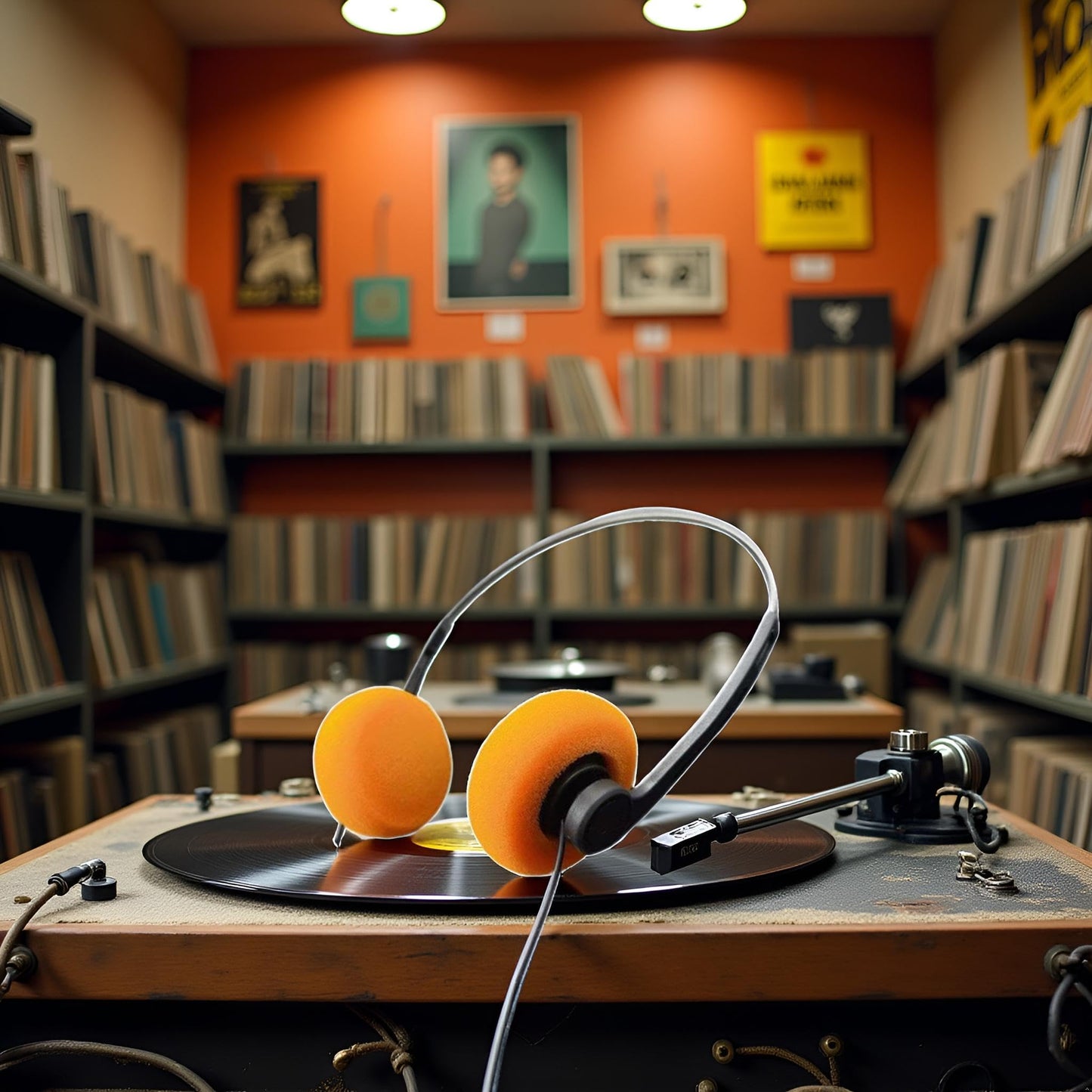 Calsgkspray Orange Retro Over-Ear Headphone,Vintage Feelings Underwire Headphone,Retro Lightweight Earphones,Hi-Fi Stereo Earphone Headset…
