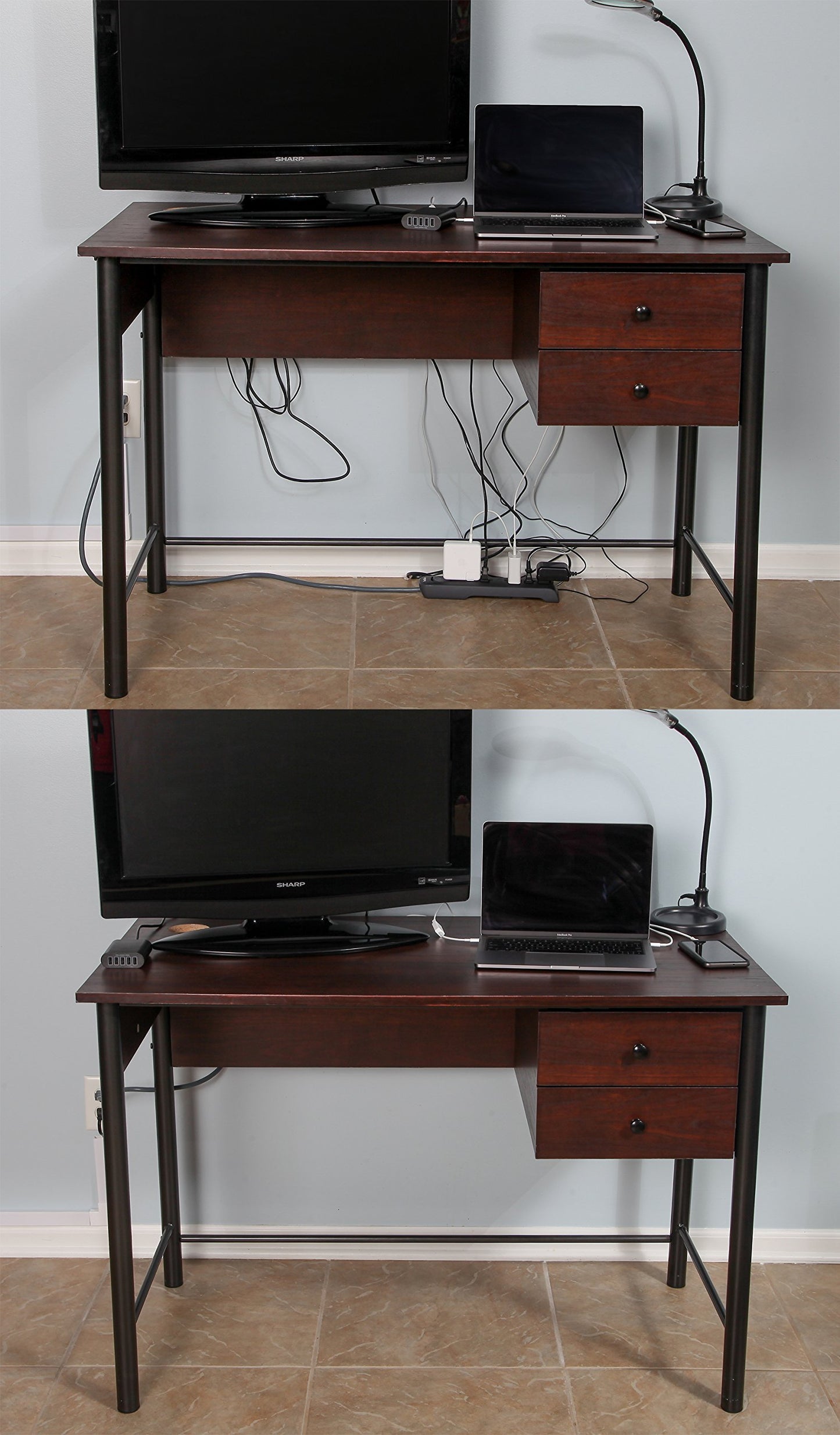 Simple Cord Wire Tray Desk Cable Organizer - 32" Open Slot Raceway to Hold Cables, Cords, or Wires on Desks - Office Cable Management (Pack of 2)