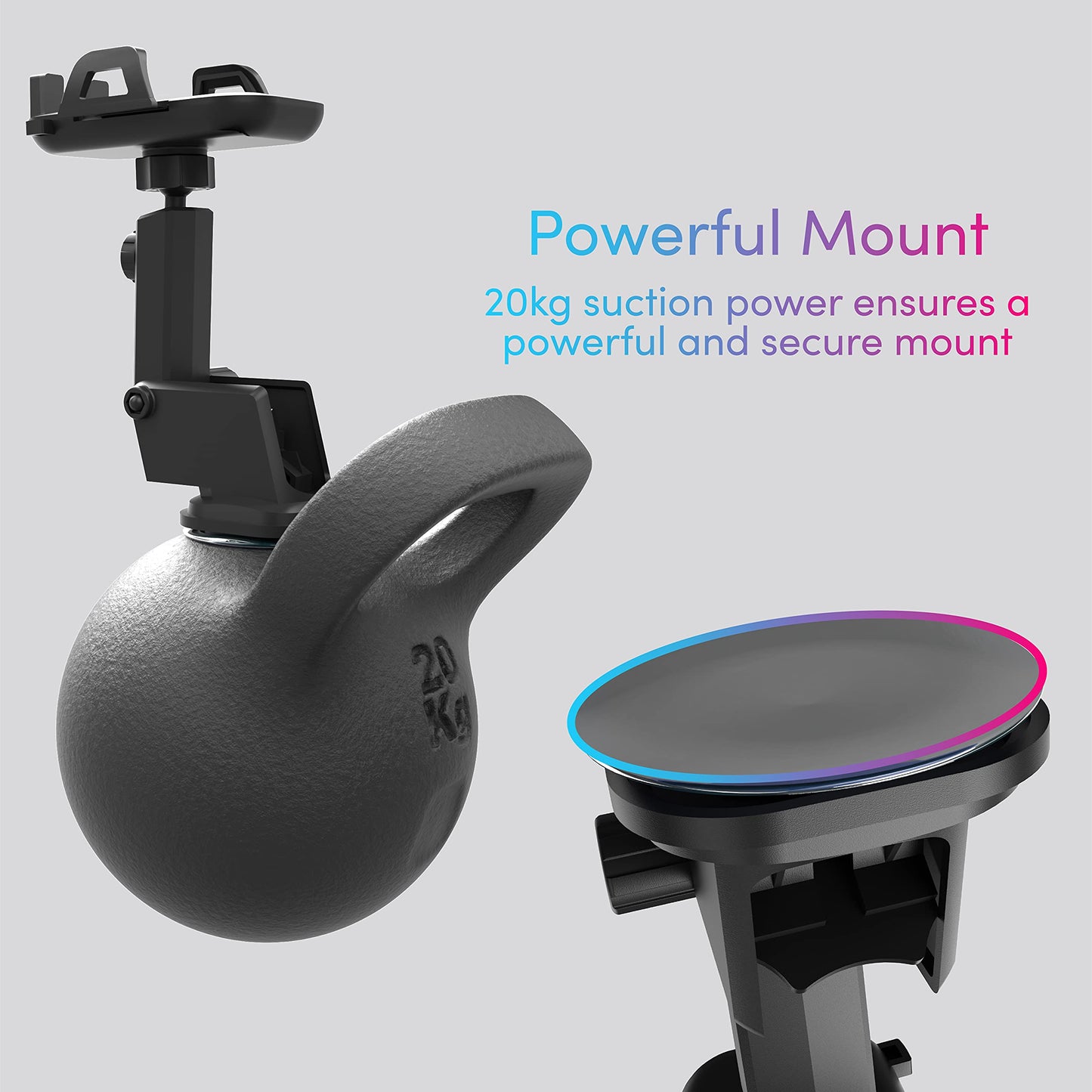 TALK WORKS Car Windshield & Dash Phone Holder Compatible w/iPhone 15/15 Pro/15 Pro Max, 14/14 Plus/14 Pro/14 Pro Max, 13/Mini/Pro/Max, Apple & Android