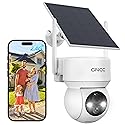 GNCC Solar Security Cameras Wireless Outdoor 2.4G WiFi, 360° View, Solar/Battery Powered, AI Human Detection, Color Night Vision, 2-Way Audio