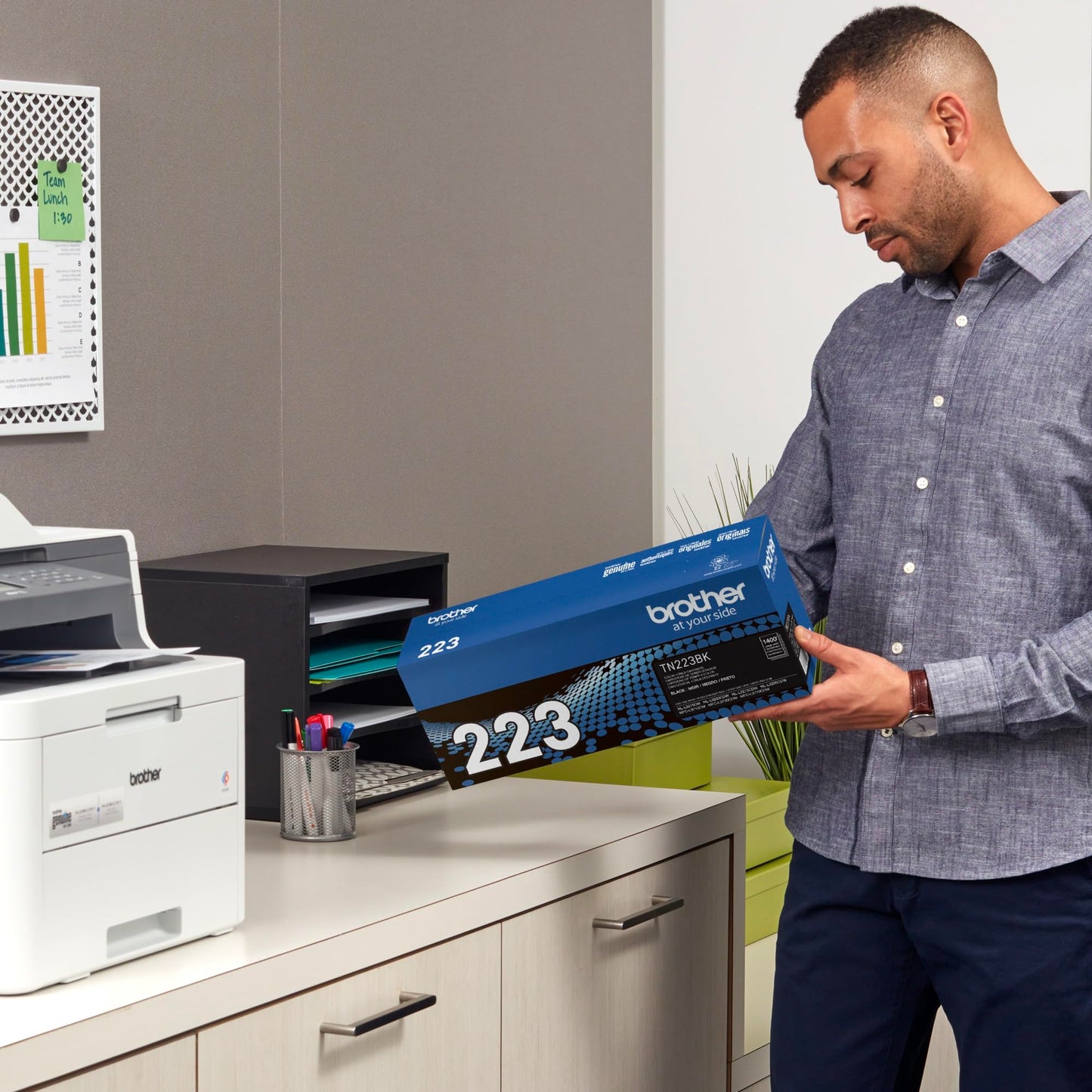Brother Genuine TN223BK, Standard Yield Toner Cartridge, Replacement Black Toner, Page Yield Up to 1,400 Pages, TN223, Amazon Dash Replenishment