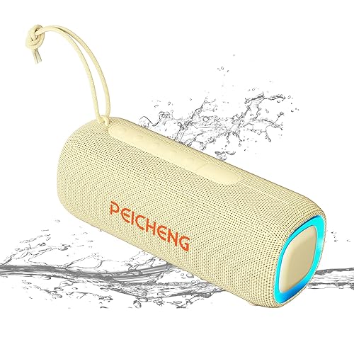PEICHENG Bluetooth Speaker, Portable Wireless Clear Loud Stereo Sound IPX5 Waterproof with RGB Lights BT5.3 Long Playtime TWS Pairing,for Home Party