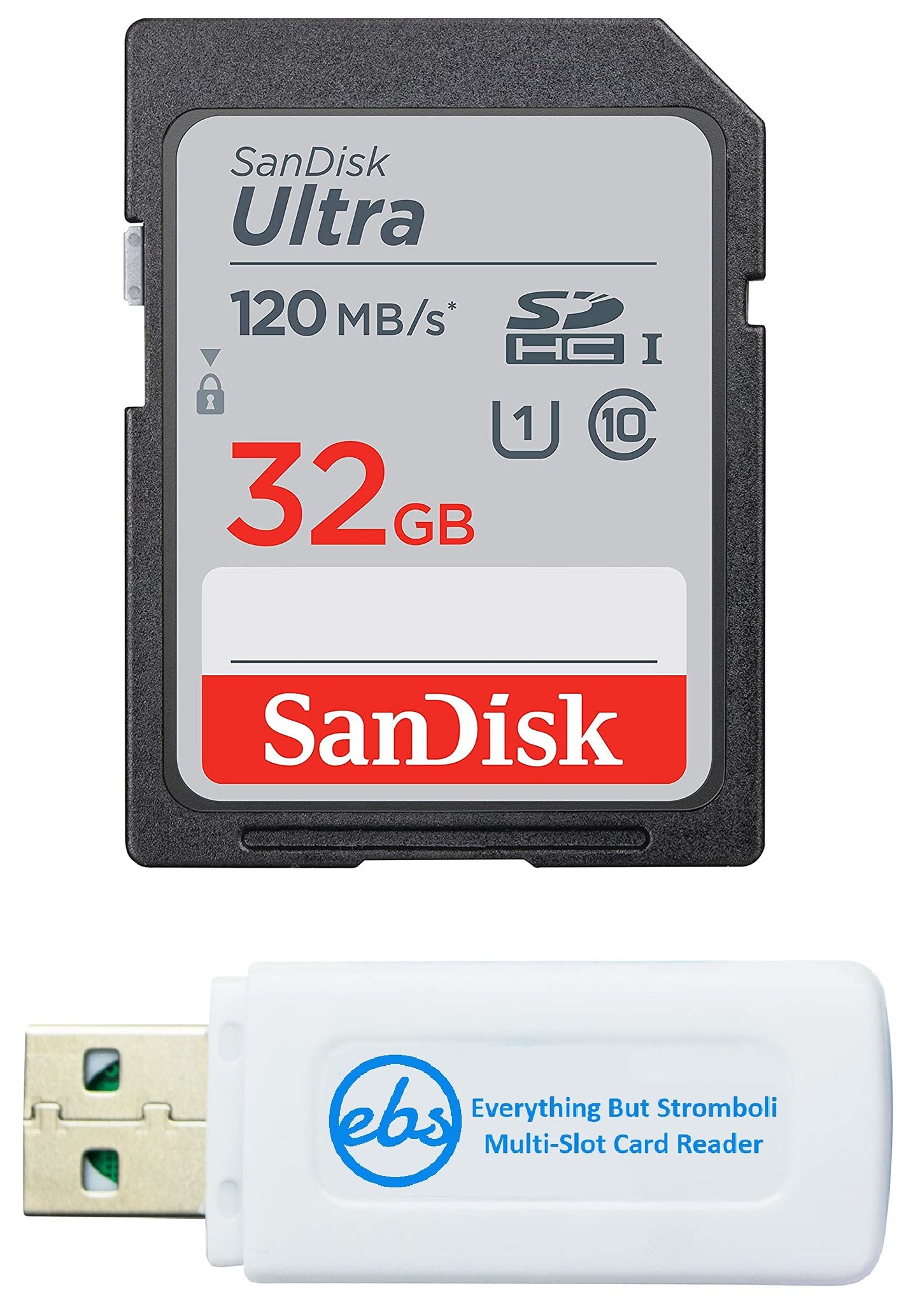 SanDisk Ultra SDHC 32GB SD Card for Camkory Digital Photo Frame Works with 8 Inch, 10 inch, 12 inch Display (SDSDUN4-032G-GN6IN) Bundle with (1)
