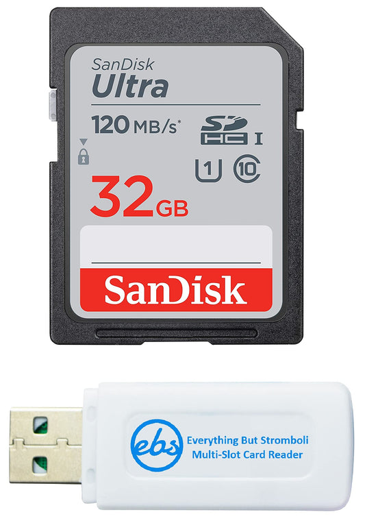 SanDisk Ultra SDHC 32GB SD Card for Camkory Digital Photo Frame Works with 8 Inch, 10 inch, 12 inch Display (SDSDUN4-032G-GN6IN) Bundle with (1)