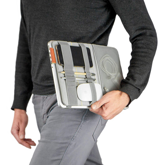 Beblau FOLD Portable Electronic Organizer - Attachable Device & Desktop Accessory | Office & Home Organizer | Fits 13"-15" Laptops & A4 Notebooks |