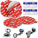 Adhesive Sticky for Car Phone Mount: 4 Pcs 75mm Double Sided Pad with Adhesion Promoter for Suction Cup Holder - Heat Resistant Replacement Tape