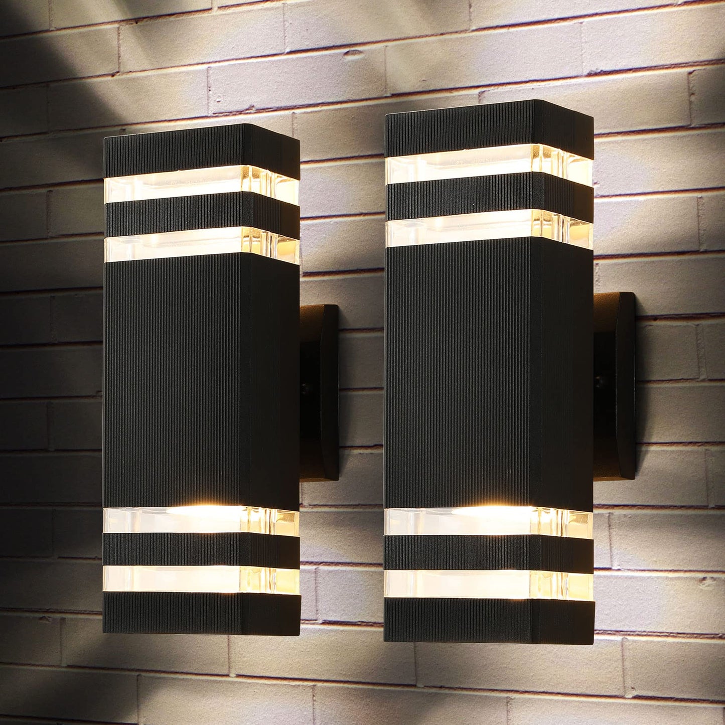 tewei LED Square Up and Down Lights Outdoor Wall Mount Light,14W IP65 3000K 1100LM Warm White, Modern Fixtures Aluminum Waterproof Exterior Lamps