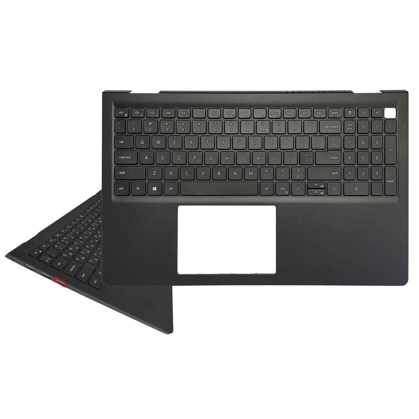 Laptop Replacement Keyboard Compatible for Dell Inspiron 15 3510 3511 3515 3520 3525 09CJN3 054WVM US Layout with Palmrest Upper Cover Case Shell (No