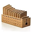 Prosumer's Choice Multi Device Charging Station - Bamboo Charging Dock and Cord Organizer for 10 Devices - Bamboo Desk Organizer Rack with Cable Box