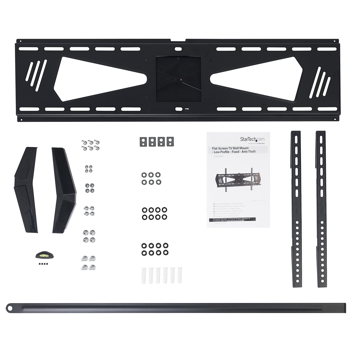 StarTech.com Low Profile TV Mount - Fixed - Anti Theft - Flat Screen TV Wall Mount for 37" to 75" TVs - VESA Wall Mount (FPWFXBAT) black